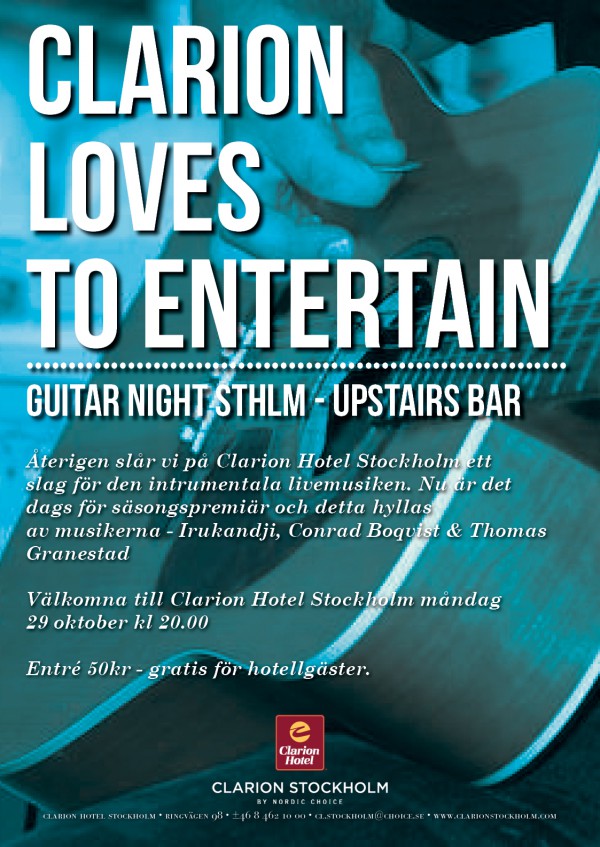 Stockholm today Guitar Night 29 okt